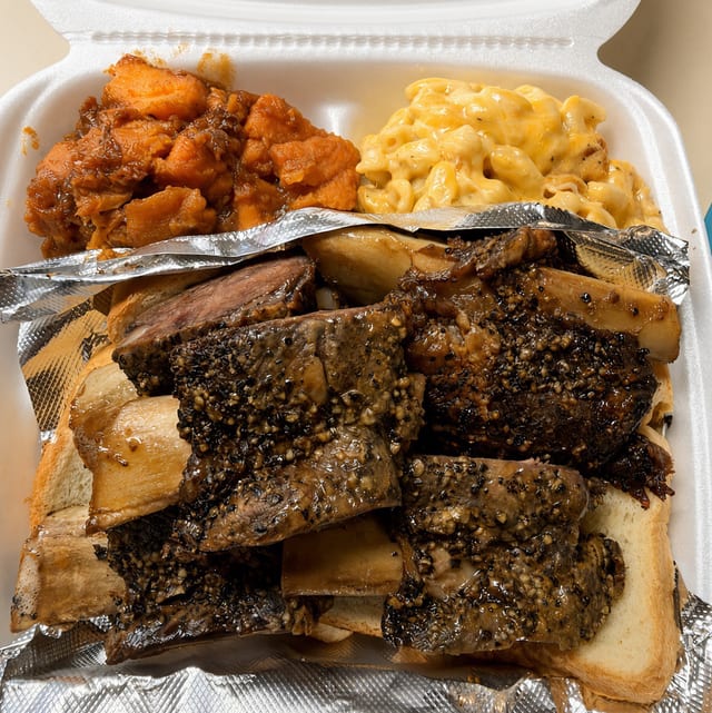 BBQ Beef Rib Platter.