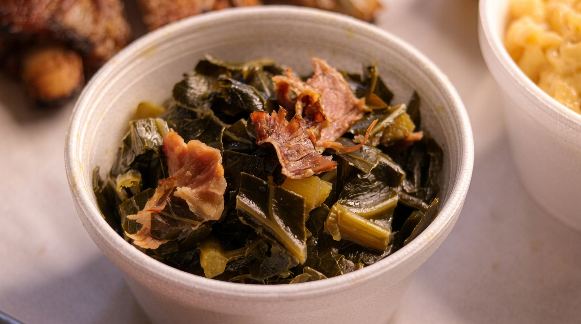 No pork. No lard. Sides flavored with smoked turkey.