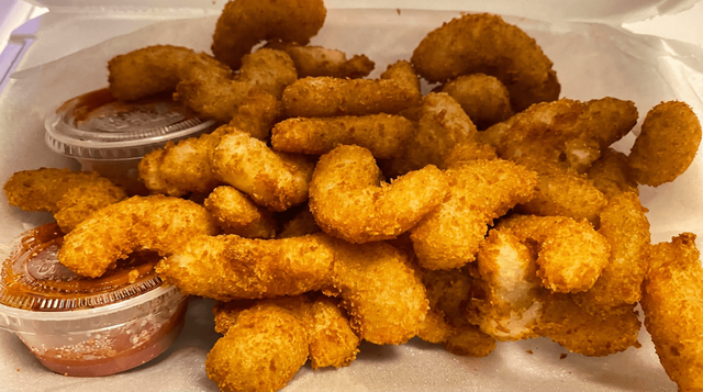 Fried Popcorn Shrimp.
